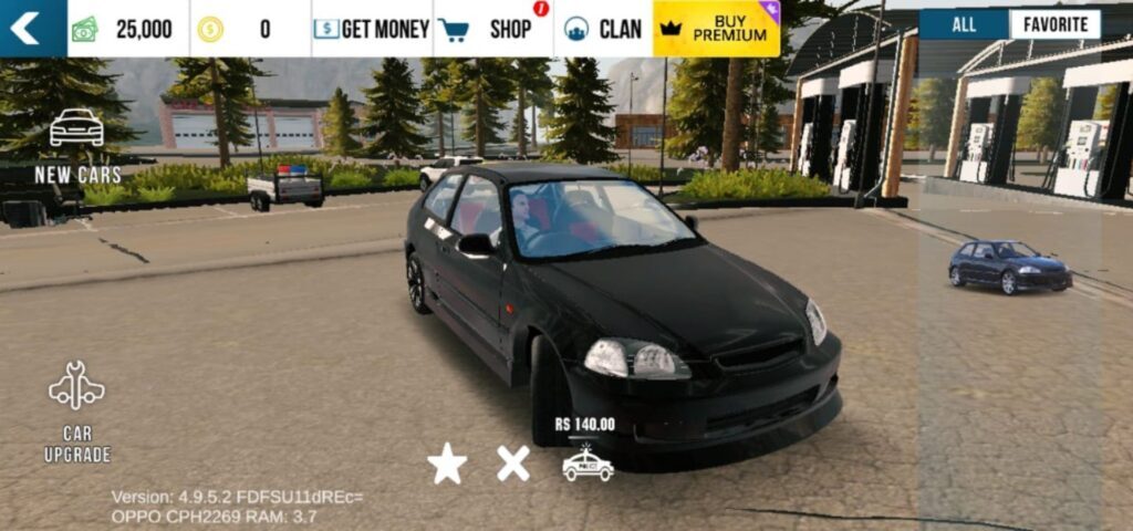 Black car park in the Car Parking multiplayer mod game