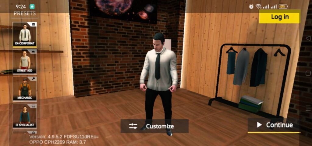 Character customization in a virtual environment.