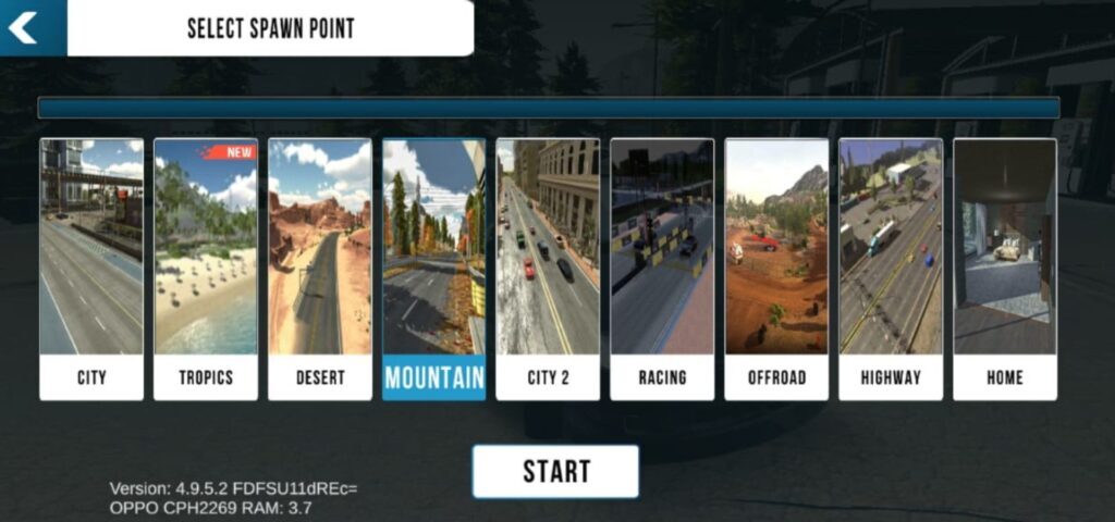 Various options are displayed