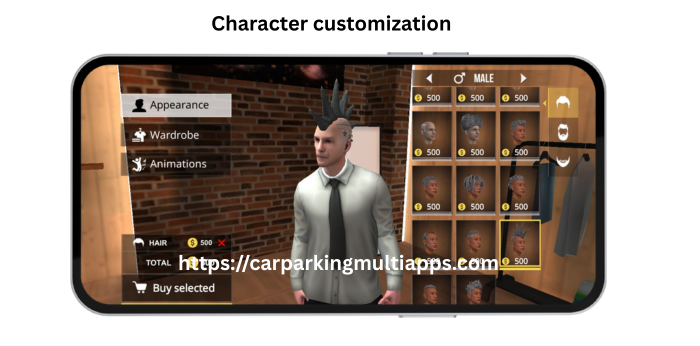 Change character color, hair style, body shape