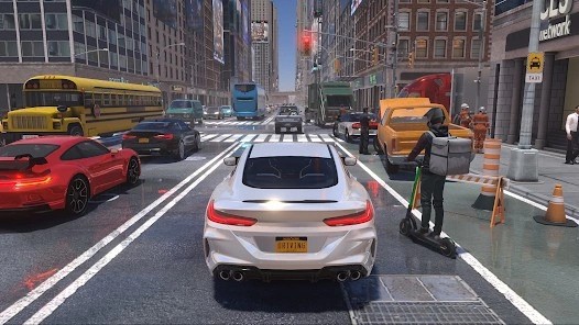 Driving School Simulator the busy road full of lighting 