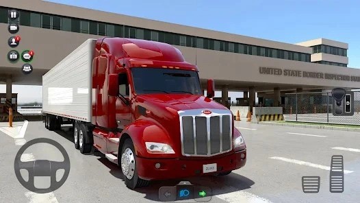 Red Truck in truck stimulator